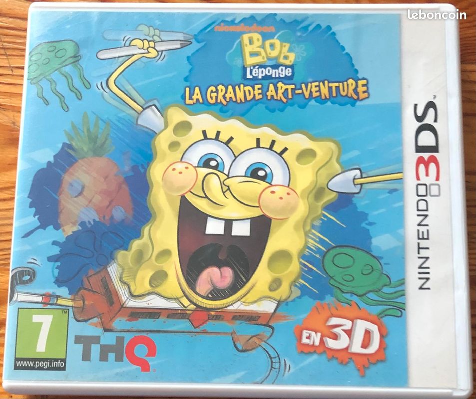 Jeu 3ds, bob l’éponge, la grande art-venture 3d (image 1)