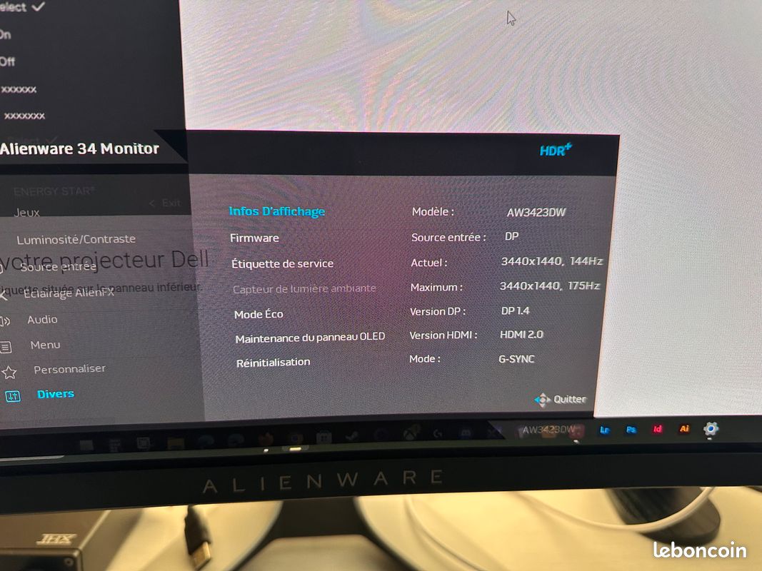 Alienware Ultrawide QD OLED AW3423DW 34 pouces (image 7)