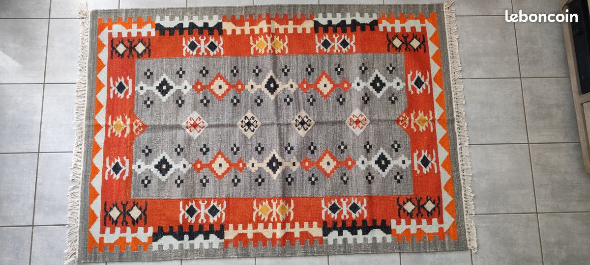 Tapis Kilim - 125x185 - Fait Main - INDE - Neuf (image 1)