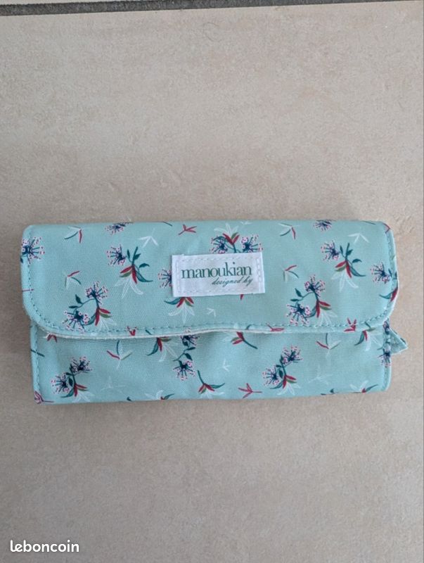 Trousse Design MANOUKIAN - Bleu Simili Cuir - Style Fourre-tout - Neuve Sans étiquette