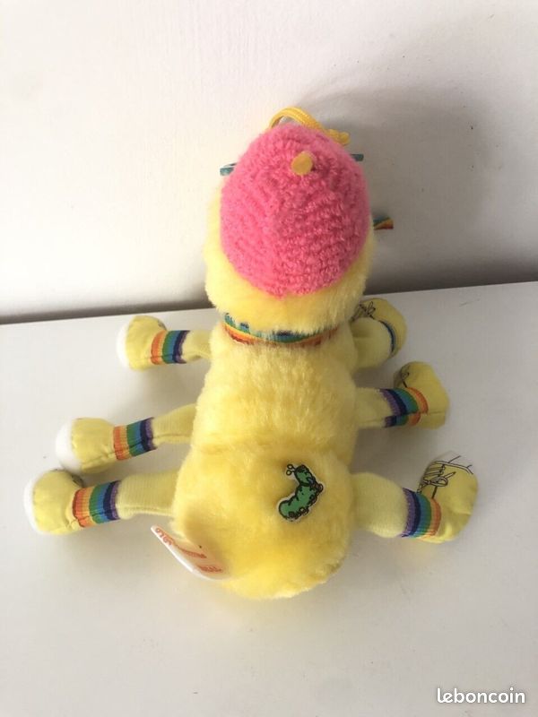 Peluche chenille Jaune Mille Pa-pattttttes IDEAL années 80 1984 - Lots a lot Leg (image 3)