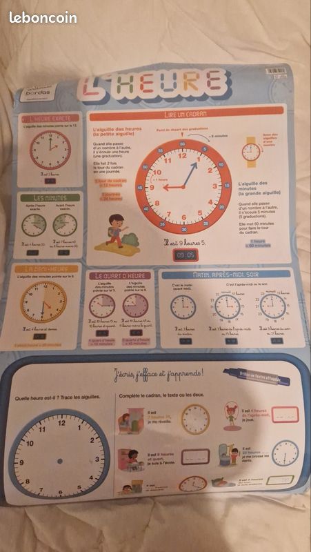 Affiche apprendre l heure (image 1)