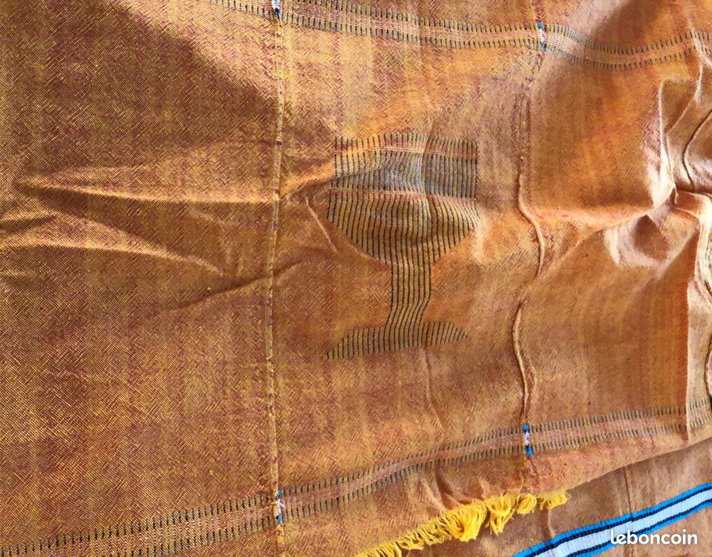 Nappe et serviettes artisanales africaines (Bénin) en coton tissé, 240*127 (image 4)