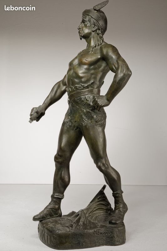 (VENDU) Brennus - Statuette par Henry Fougère (France 1872-1944) sculpture Brennos Henri (image 1)