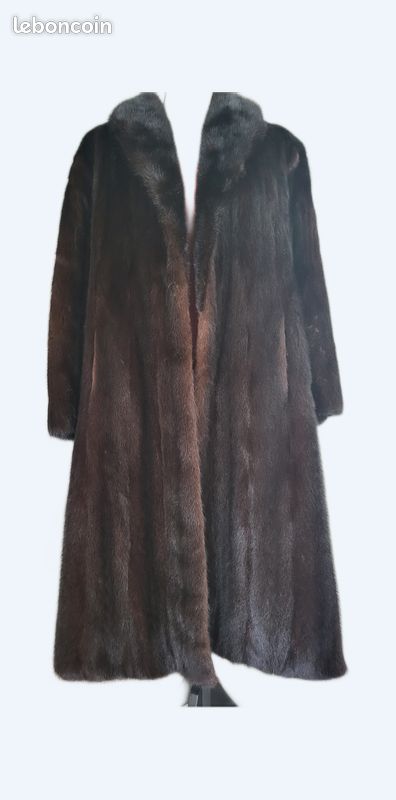 Manteau En Fourrure Vison Neuf, Marron Foncé - Marque DIANA, Taille S, Doublure Viscose - Neuf Sans étiquette