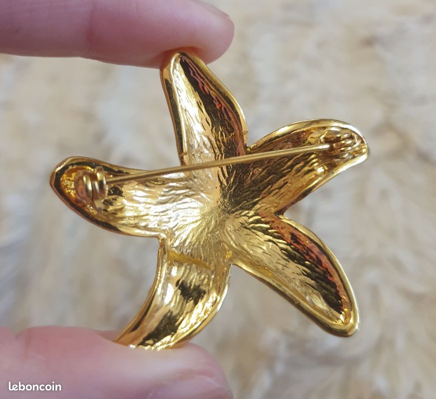 Broche Vintage Trois étoiles De Mer - Bijou Ancien - Occasion En Excellent état