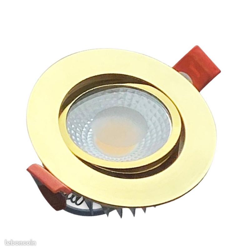 5 x Downlight 7W LED encastrable DORÉ (ajustable) 3000K (Blanc chaud) (image 1)