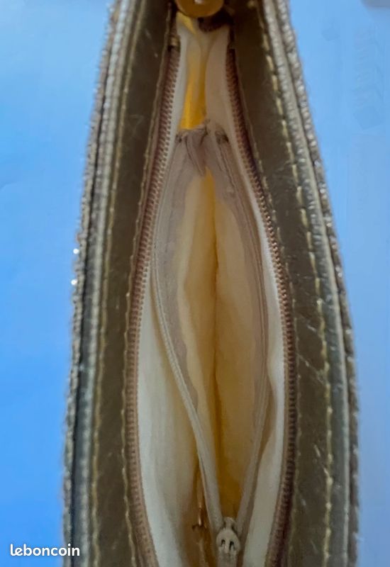 Minaudière En Mailles Dorées Vintage - Sac Soirée Mini, Occasion Très Bon état