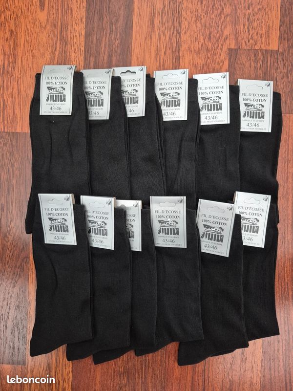 Fil D Ecosse Chaussettes Dd Hommes Chaussettes Fil D'Ecosse Noir