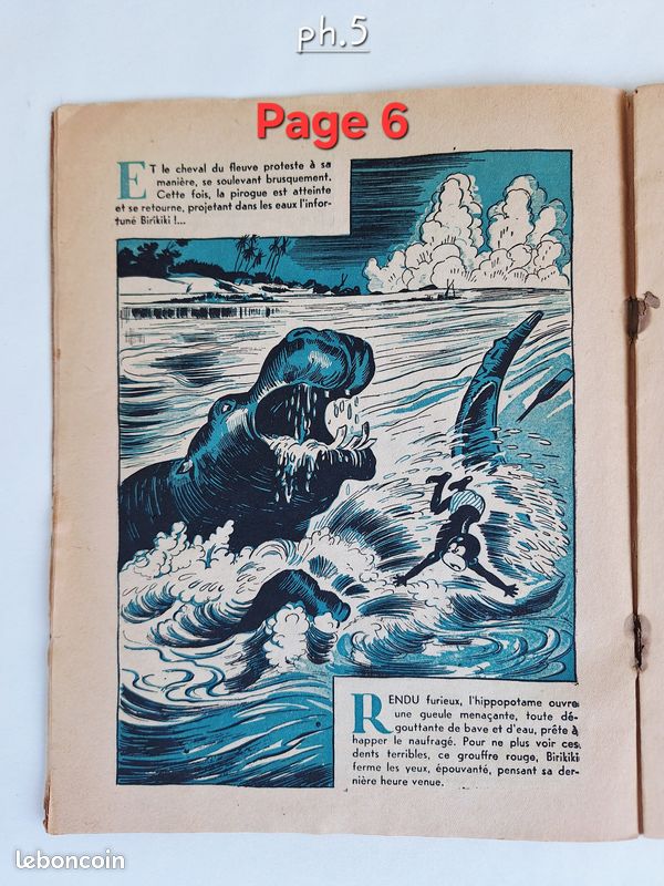 Livre ancien pour enfants "BIRIKIKI dans les rapides" Album collection édition 1943 (image 5)
