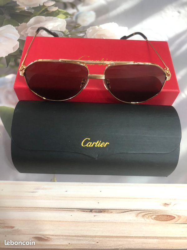 Cartier, plaqué or poli, carré, dégradé, verres (image 4)