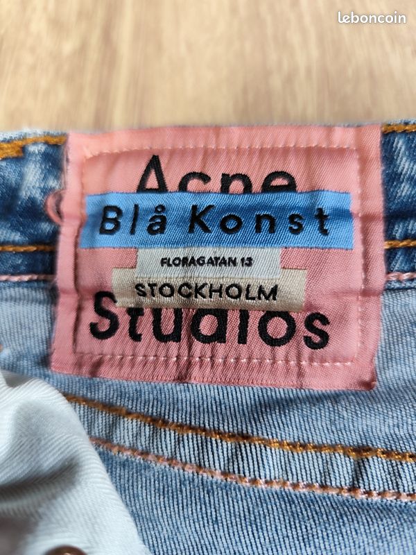 Jean Acne Studios Blå Konst – Modèle Climb Marble Wash – Taille W29/L32 T38 (image 3)