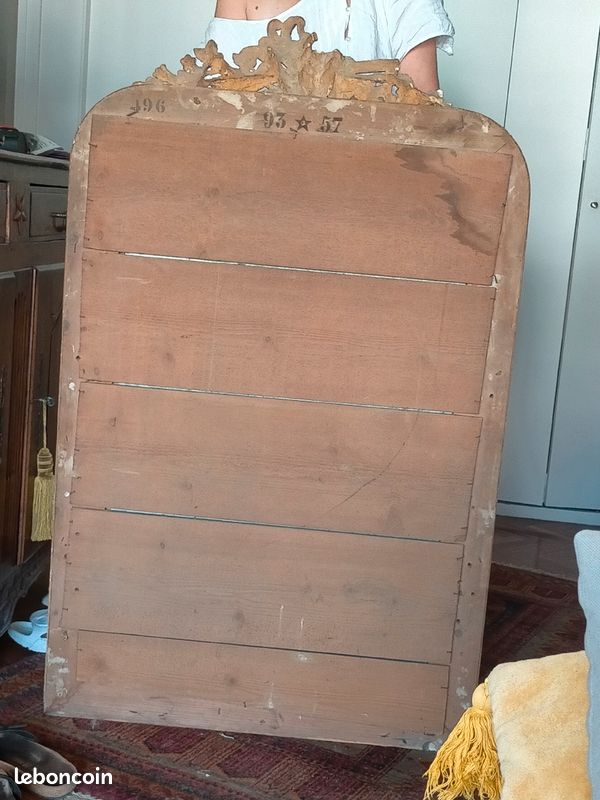 Miroir très ancien bois doré (image 9)