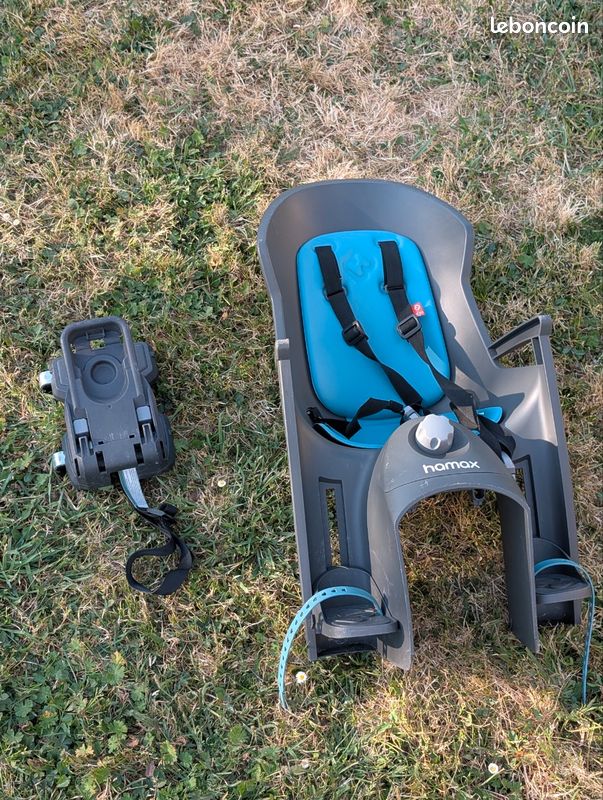 Hamax Amiga Porte-Bébé Vélo Fixation Porte-Bagages - Siège Enfant Confortable Avec Suspension, Gris