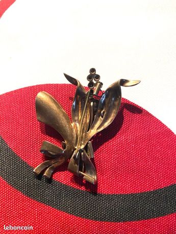 Broche Ancienne Plaquée Or - Bijou Vintage - Occasion (portée) - Modèle 101-43 - Sans Marque