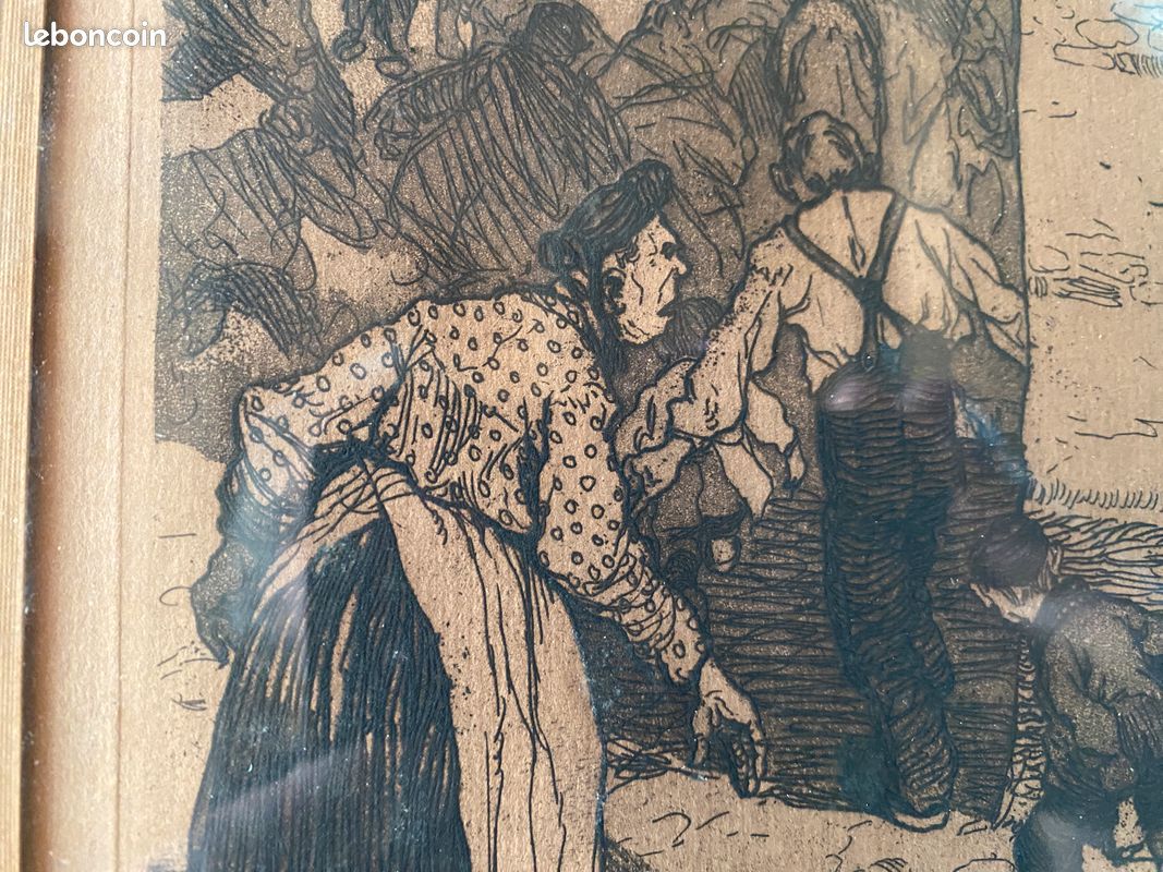 Roméo Dumoulin tableau gravure " Rue de la tranquillité " signé numéroté (image 13)