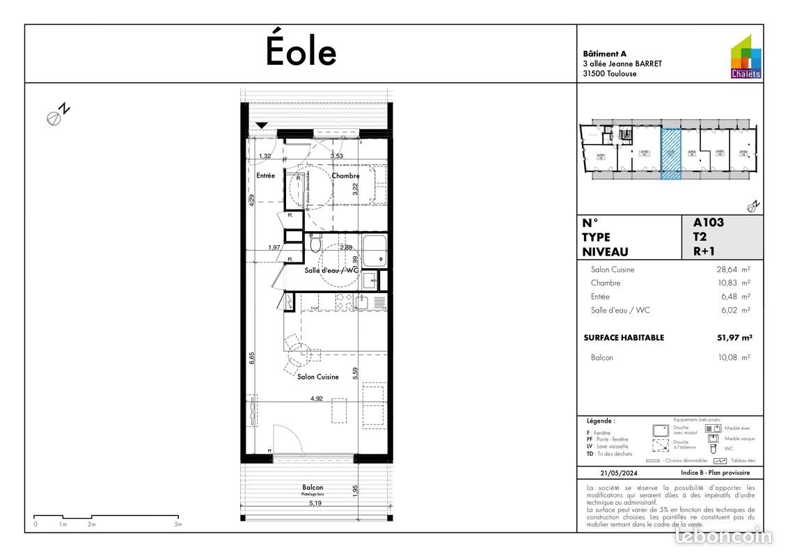 Appartement 2 pièces 52 m² · à Toulouse · 52 m² · 200 801 €