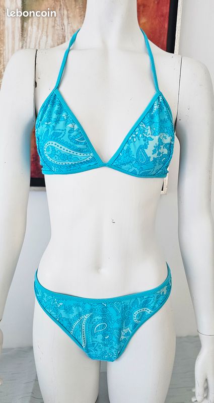 Maillot de bain bikini 2 pcs bleu décathlon 42 (image 1)