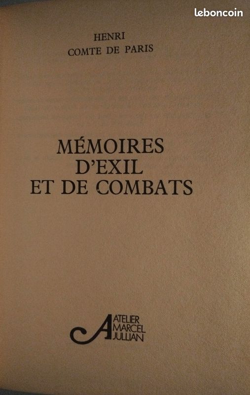 Livre relié Henri Comte de Paris (Mémoires) (image 4)