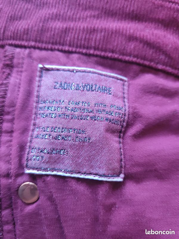 Pantalon homme bordeaux velours (image 3)