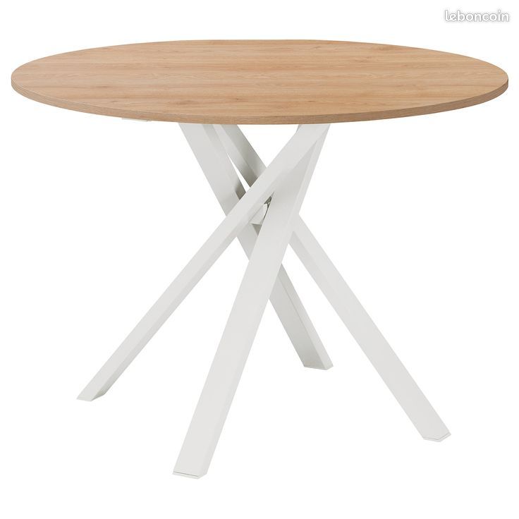 A vendre table ronde MARIEDAMM ikea bois et blanc (image 1)