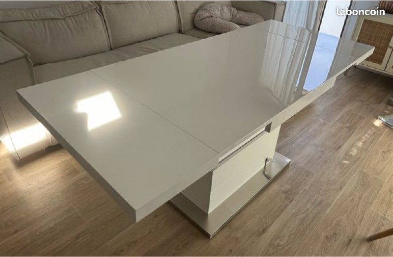 Table basse relevable et extensible LAURIA - Blanc laqué - Très bon état (image 3)