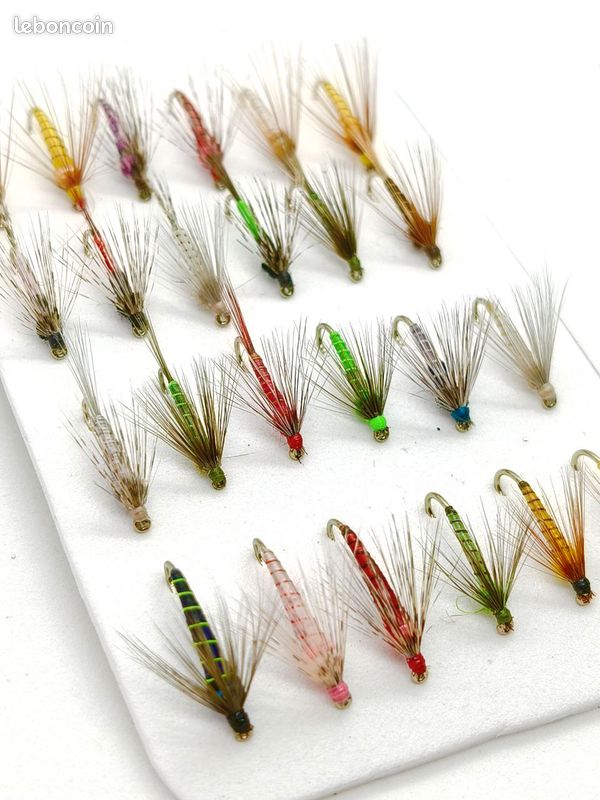 Lot Leurres Pêche à La Mouche Vintage Faits Main Collection