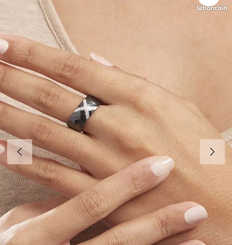 Bague zirconium noir femme argent 925 plaqué or