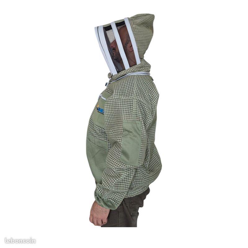 4Bee - Blouson d'Apiculture ventilé (3couches) vert - Voile amovible (image 4)