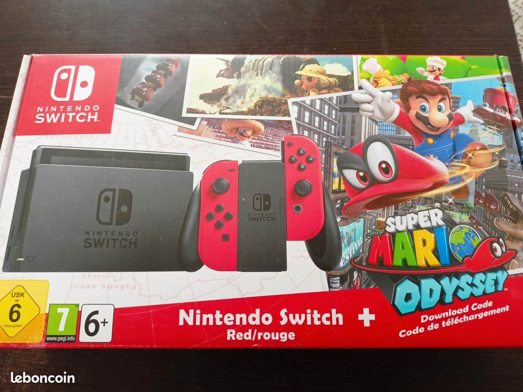 Console Switch rouge édition Mario Odyssey (image 1)