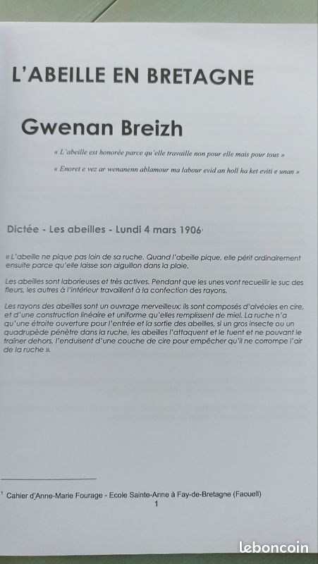 Vend livre L abeille de Bretagne (image 4)