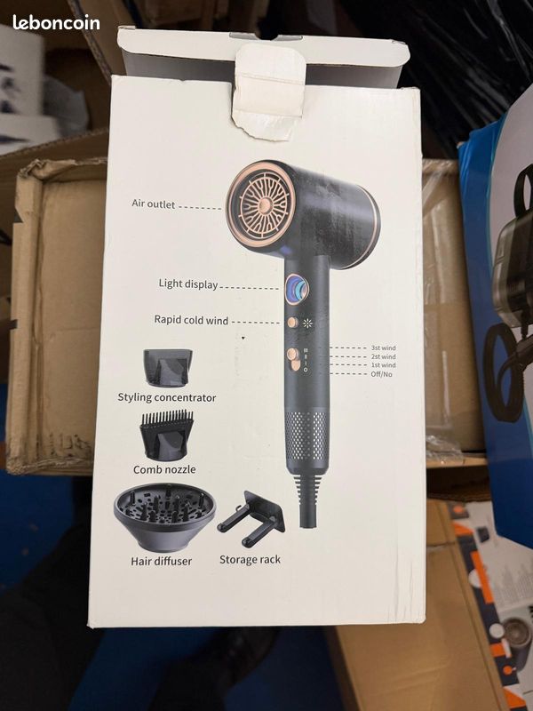 Sèche-Cheveux Ionique 2400W - 40000 RPM - Anti-Frisottis - Neuf (image 5)