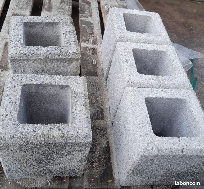 élément de mur / talus / pilier béton GOMERA alpin gris 20x20x20 NEUF (image 1)