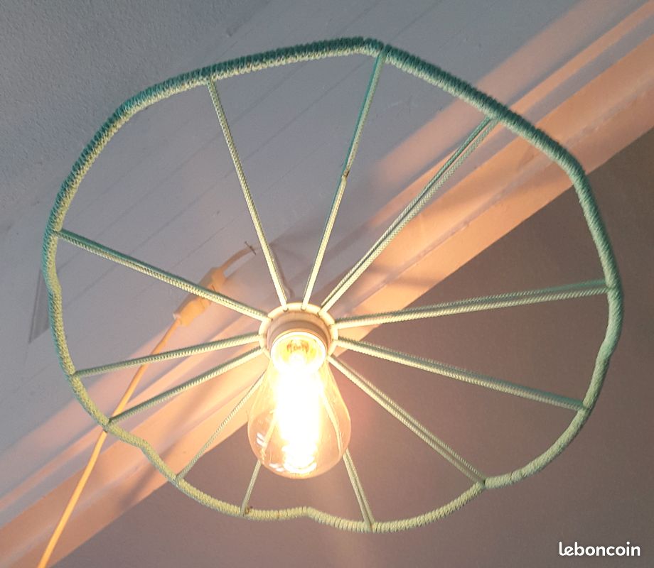 Suspension filaire turquoise soleil (image 3)