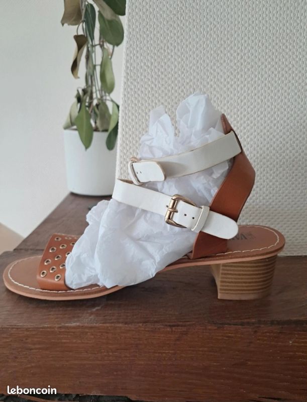 Sandales été beige neuves petit talons T40 (image 6)