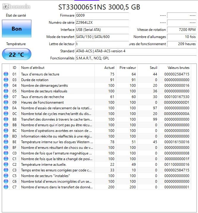Disque dur 3 To 3,5" seagate (image 3)