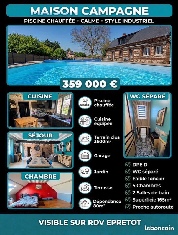 Maison 7 pièces 165 m² · à Épretot · 165 m² · 359 000 €