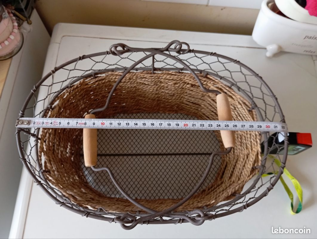 Ancien Panier Enfant En Paille Tressée - Vannerie Rustique - Déco Ou Collection