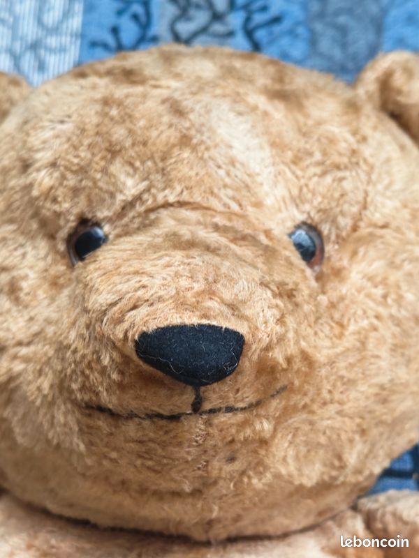 ANCIEN PELUCHE OURS vintage paille Teddy Bear 43 cm avec son bavoir brodé EUR 50,00 - FR ANCIEN PELUCHE OURS vintage paille Teddy Bear 43 cm avec son bavoir brodé EUR 50,00 - FR