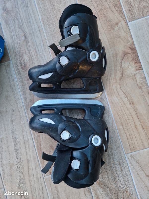 Patins à glace enfant noirs Oxelo taille 34-36 + housse de transport (image 3)