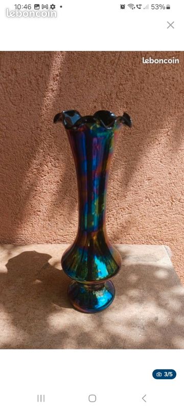 Vase Murano irrisé design Linea Mary Kristall (image 1)