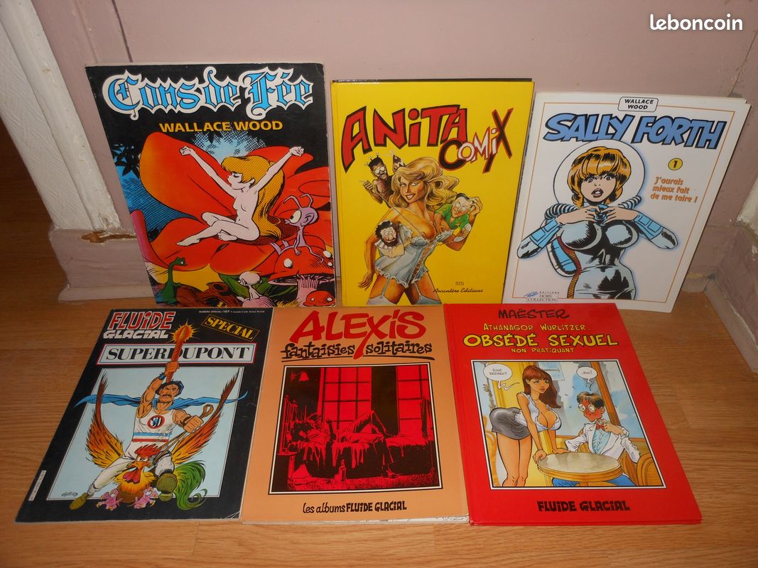 Bd adulte Alexis fantaisies solitaires fluide glacial super DuPont - obsédé  sexuel - Sally Forth -wallace Wood cons de fée Anita Comix - Livres