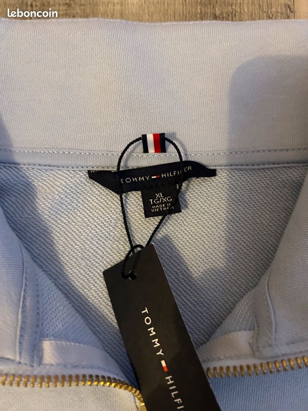 Pull Zip Tommy Hilfiger bleu Neuf (image 5)