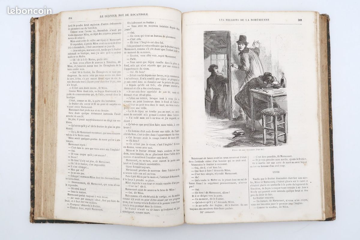 1866 Le dernier mot de Rocambole, de Ponson du Terrail Édition illustrée livre ancien (image 5)