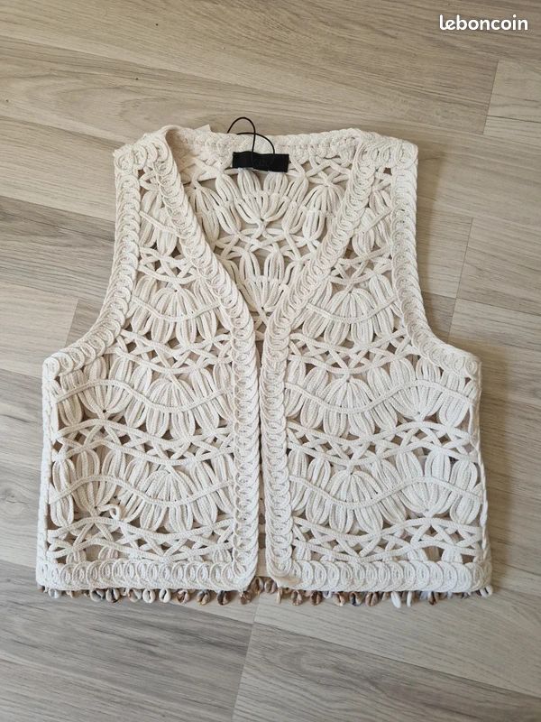 En Maille Pull Sans Manches Pied De Poule Zara Pull Sans Manche