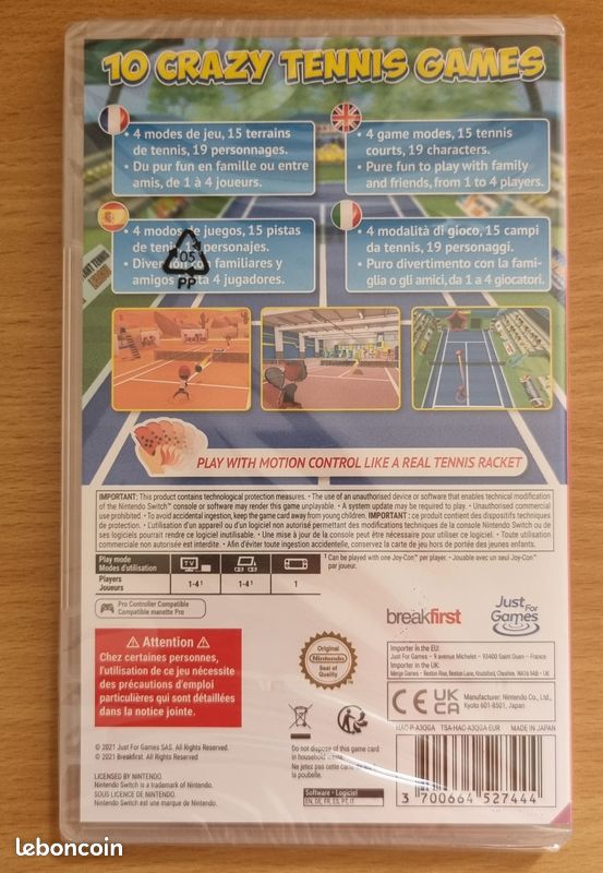 Instant Sports Tennis (Nintendo Switch) NEUF (image 2)