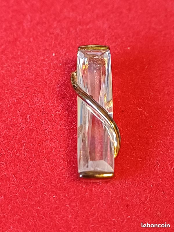 Pendentif Capsule Ancien Plaqué Or Avec Cristal - Couvercle à Visser - Vintage