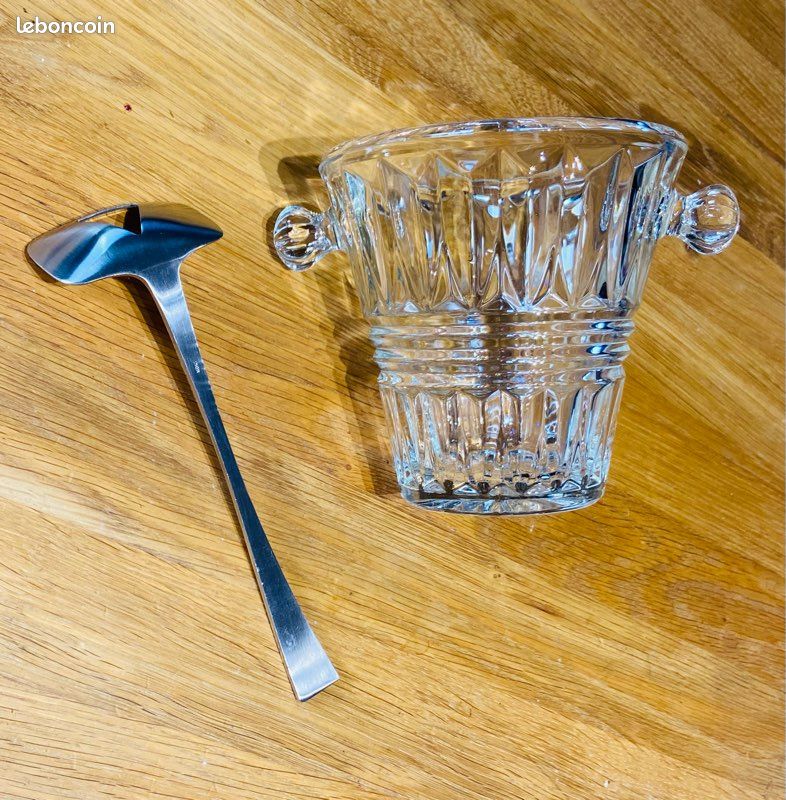 Seau À Glace En Cristal Avec Cuillère À Glaçons Art De La