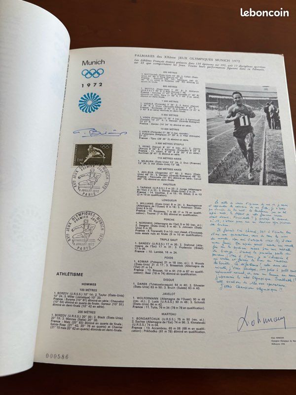 Diplôme De Participation – Jeux Olympiques De Munich 1972 – Document Original