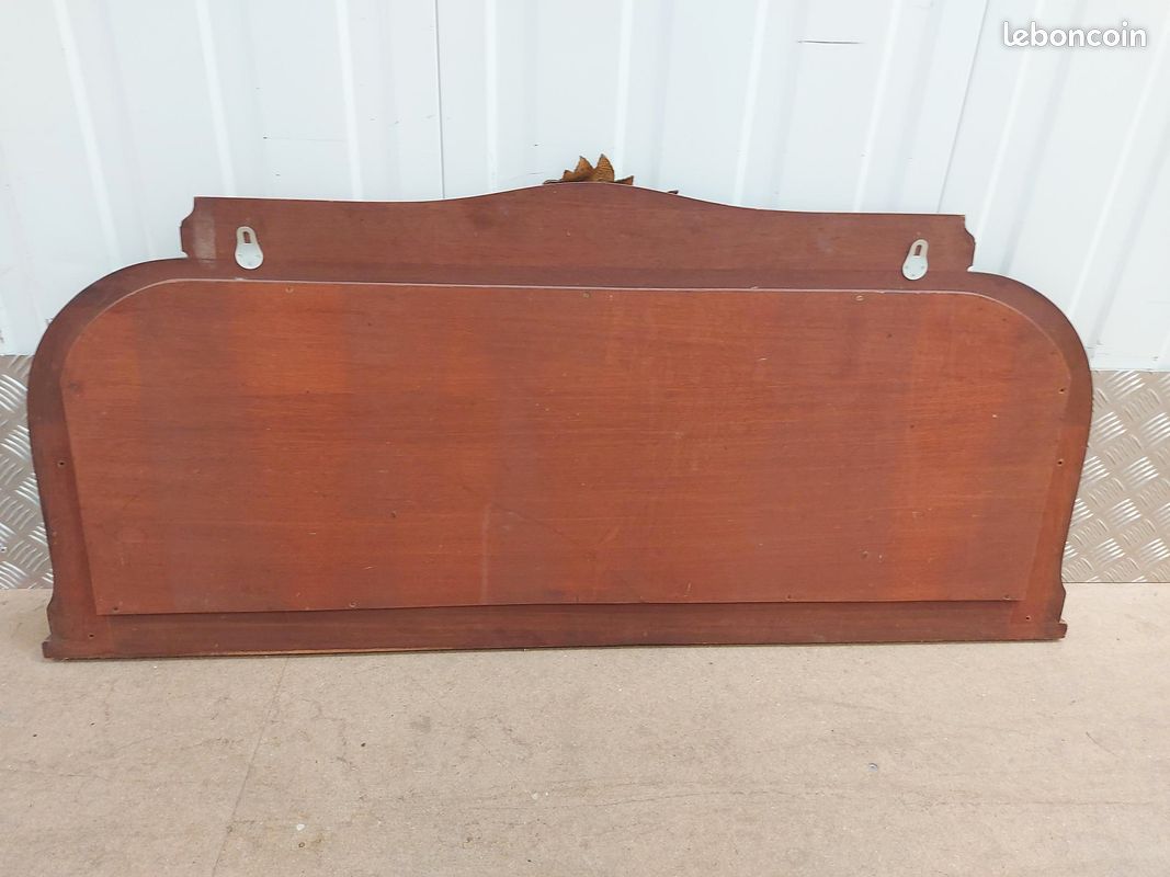Miroir ancien style Louis-Philippe - Années 30 – Bois massif – Décor métal patiné (image 6)